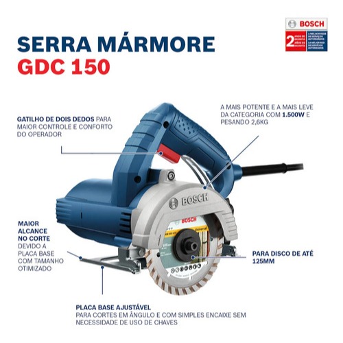 Kit Bosch 127V Serra Mármore GDC 150 + Esmerilhadeira Angular GWS 700 + Serra Tico-Tico GST 680 · foto 2