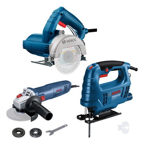 Kit Bosch 220V Serra Mármore GDC 150 + Esmerilhadeira Angular GWS 700 + Serra Tico-Tico GST 680 em Oferta na Shopee