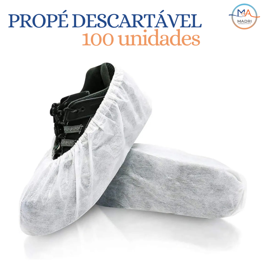 Kit 100 Propé Descartável Sapatilha TNT C/ elástico (100 unidades) em Oferta na Shopee