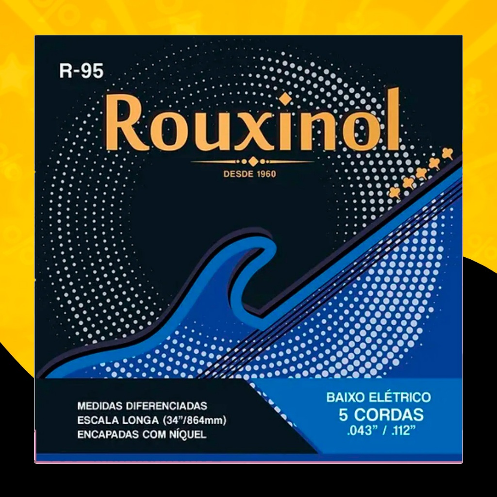 Jogo De Cordas Contra Baixo 5 Cordas R95 .043 Rouxinol