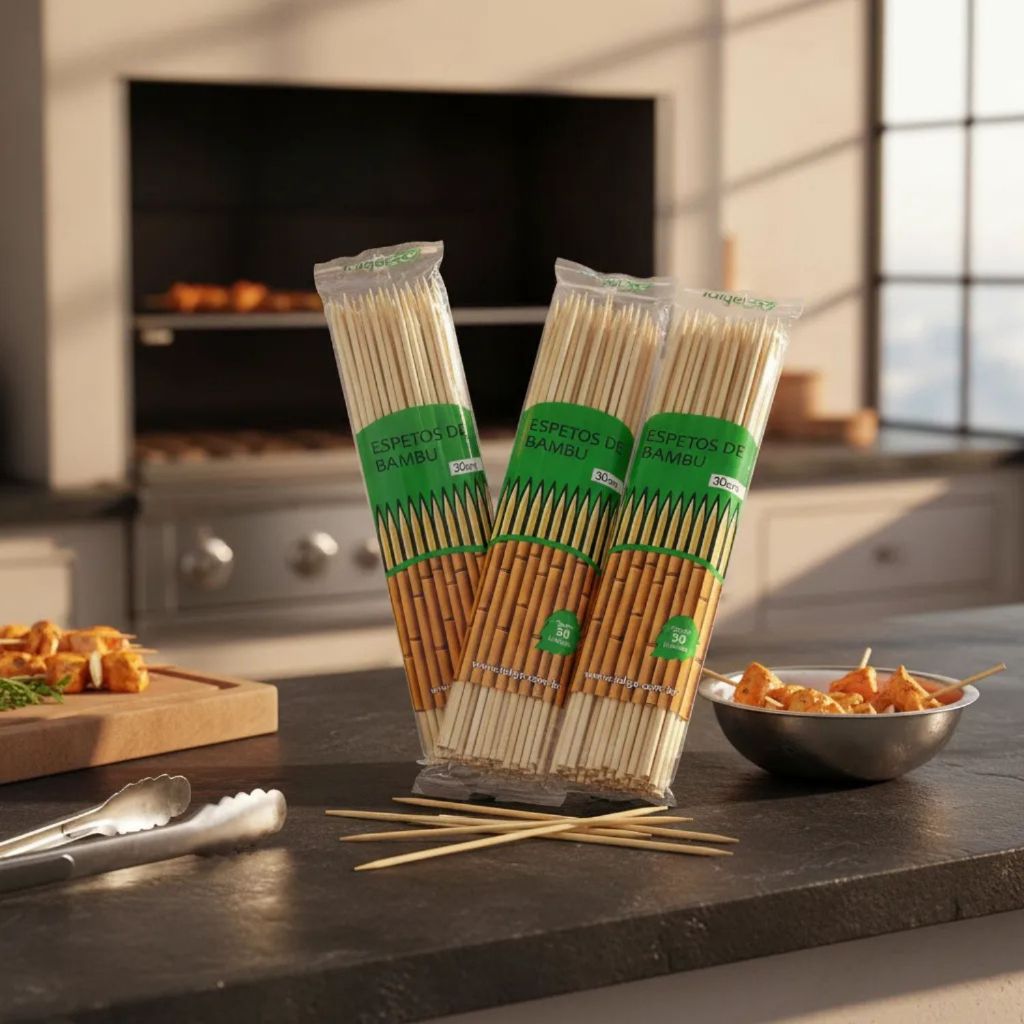 ESPETO AFIADOS 30CM TALGE 400 UNIDDAES PALITOS DE BAMBU CHURRASCO MARSHMELLOW