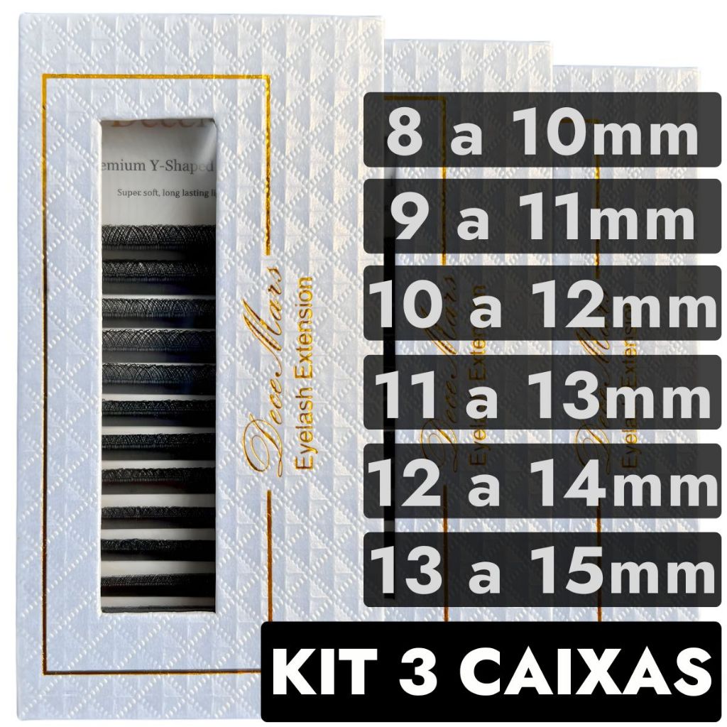 Kit 3un Cílios Decemars Y Volume Brasileiro C D 0.05 0.07 em Oferta na Shopee
