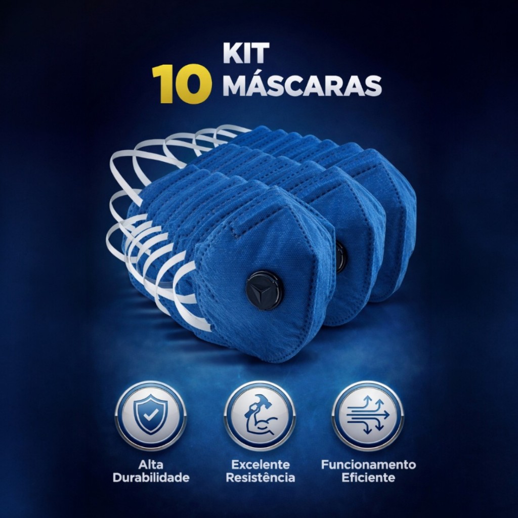 Kit 10 Máscaras PFF2 Com e Sem Válvula EPI Profissional Alta Proteção Respiratória em Oferta na Shopee