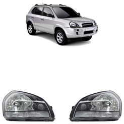 Par Farol Dianteiro Tucson 2005 2006 2007 2008 2009 2010 2011 2012 2013 A 2016 Black Piano Máscara Negra Pisca Cristal