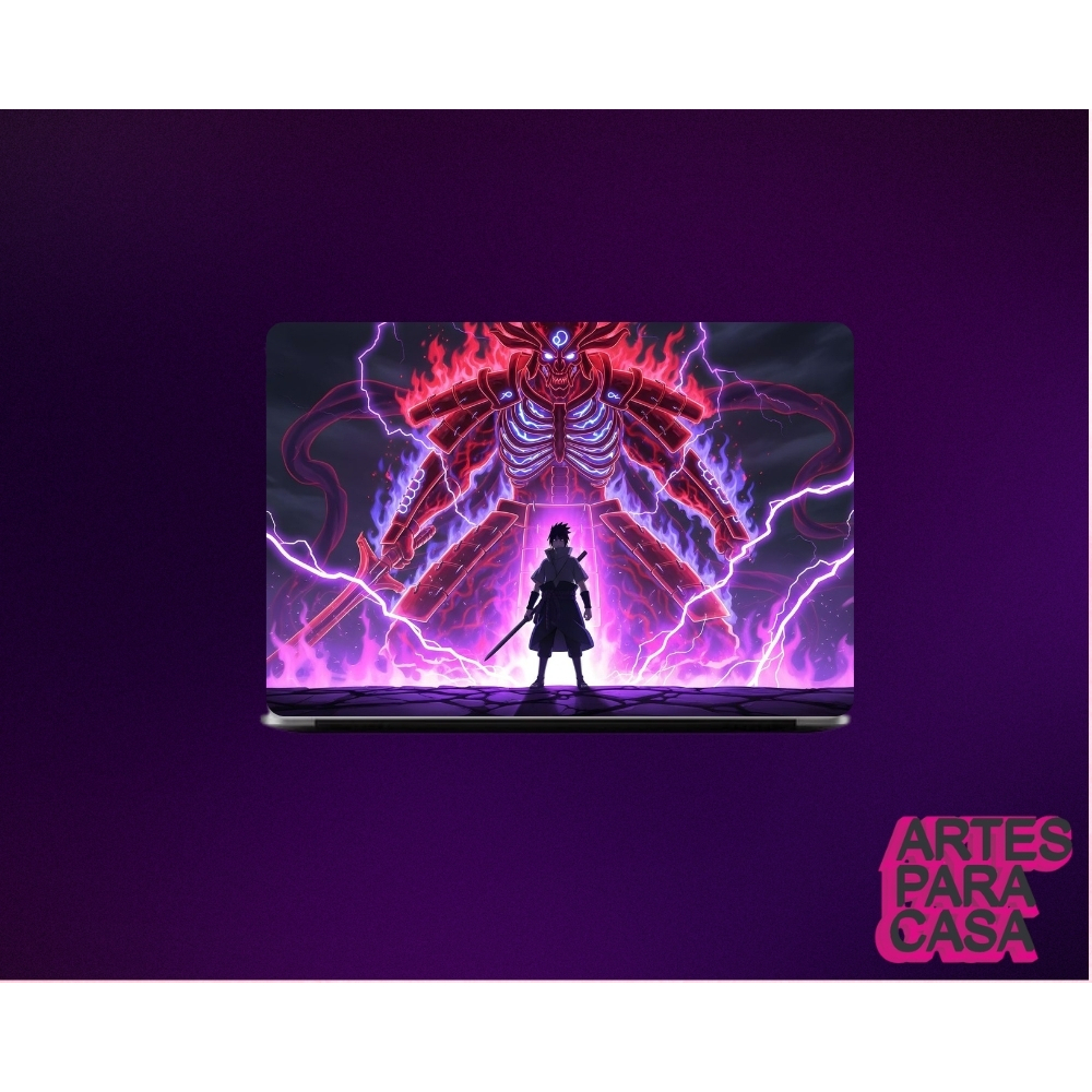 Skin Adesivo para Notebook Tablet Kindle Anime Naruto Sasuke Uchiha Suzano ( Parte inferior e Parte exterior)