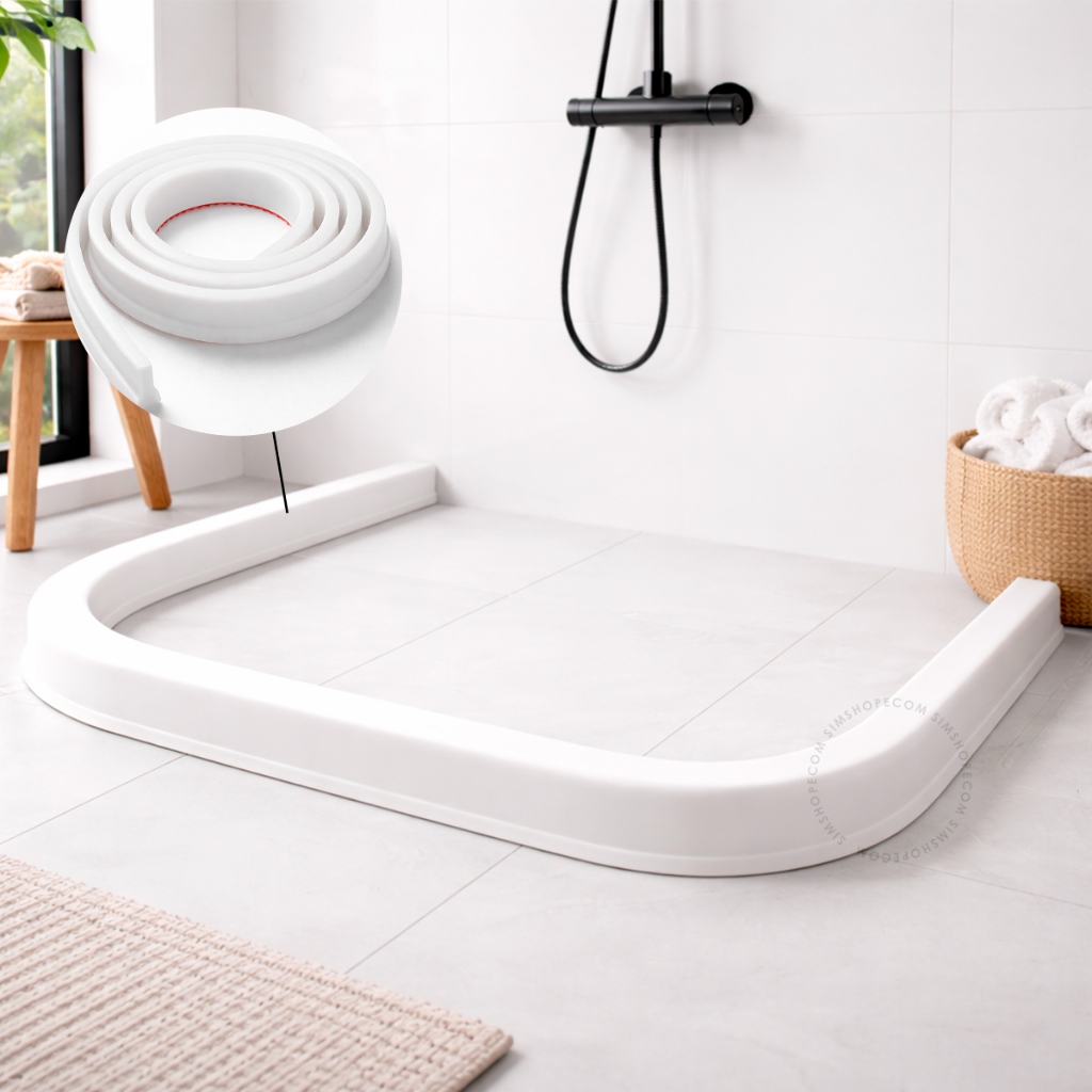 Fita Barreira 1 ou 2 Emborrachada TPE Flexível Autoadesiva 150cm Vedação Box Cozinha Banheiro em Oferta na Shopee