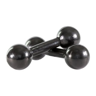 Kit de 2 Halteres Emborrachados Pretos de 2kg Para Musculação e Crossfit