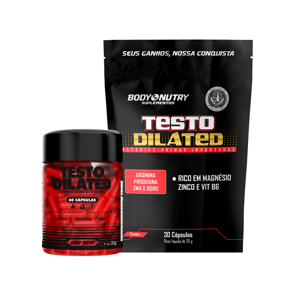 Kit Pré Hormonal + Vasodilatador - Testo Dilated c/ ARGININA -  90 Cápsulas (+ Disposição e Energia) em Oferta na Shopee
