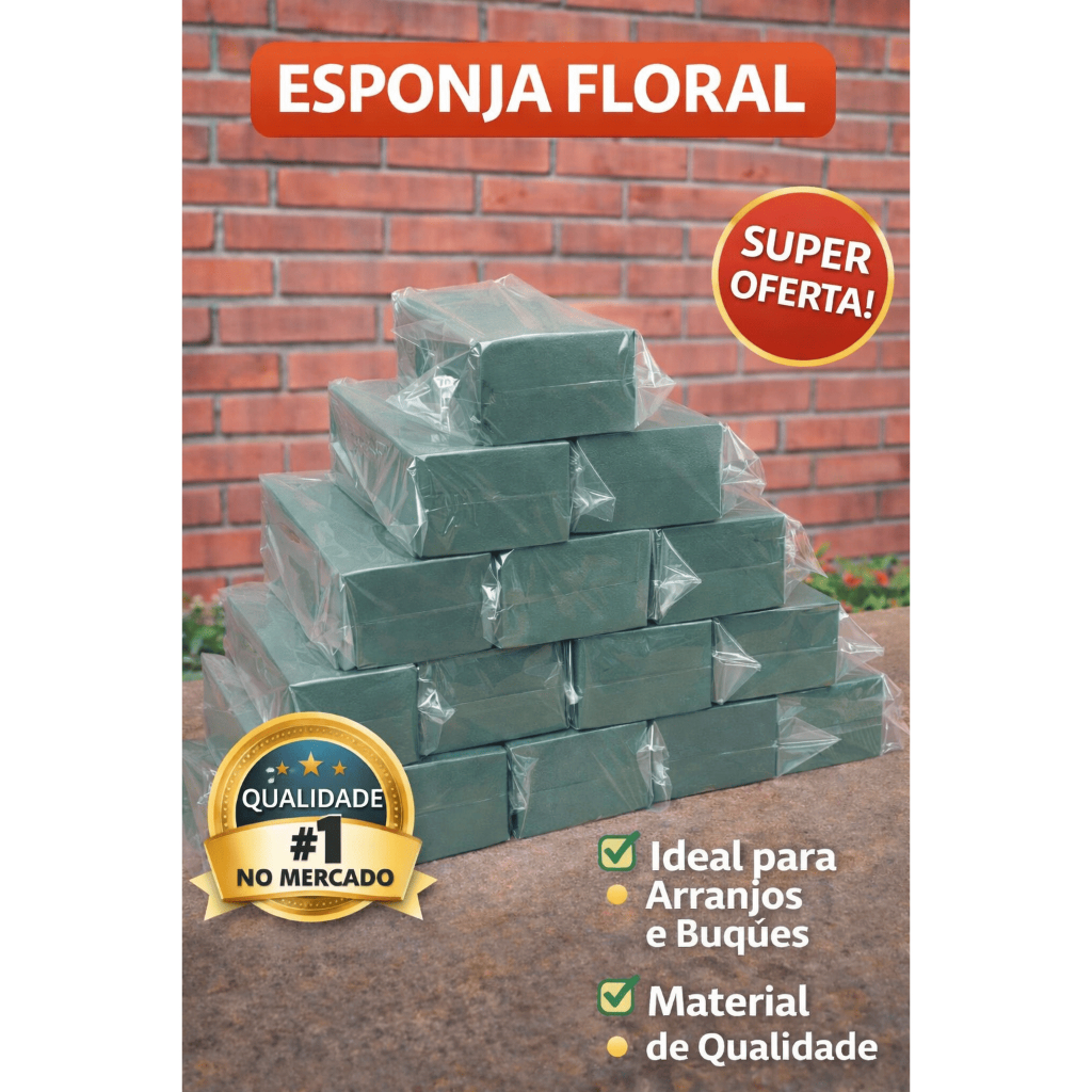 Esponja Floral Fenólica de Alta Qualidade | Bloco Grande para Arranjos e Decoração
