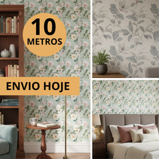 Papel de Parede Adesivo Flores Floral Neutro Boho Delicado Auto Colante Lavável Minimalista em Oferta na Shopee