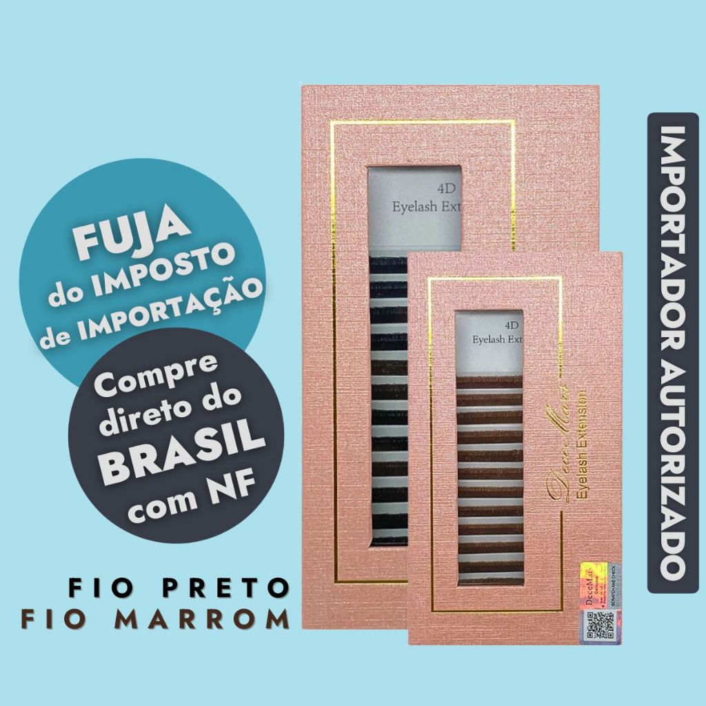 Cílios 4D W Decemars Preto Marrom Volume Egípcio Extensão De Cílios | Tam. Único | MIX | Curv. D M em Oferta na Shopee