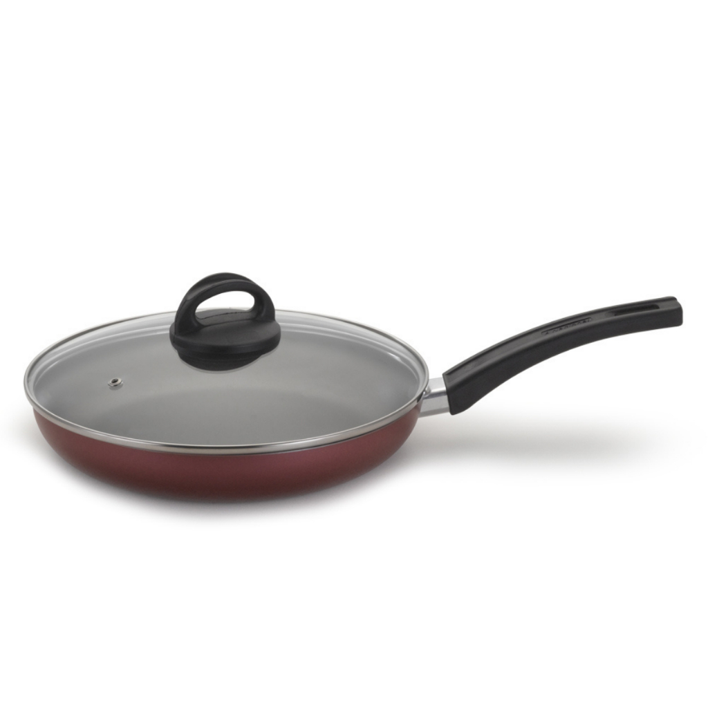 Frigideira Italiana Com Tampa De Vidro 24Cm Cereja Nacional em Oferta na Shopee