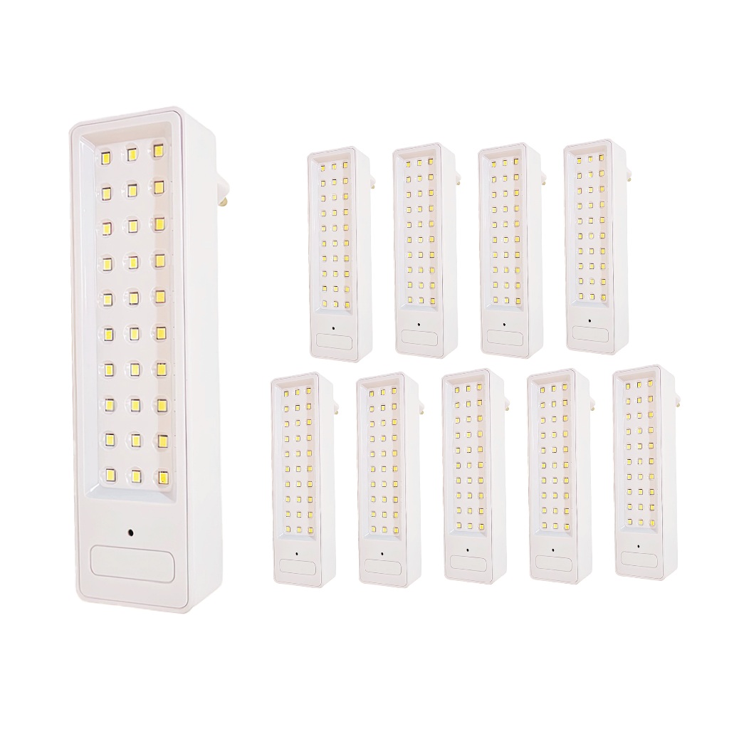Kit 10 Luminaria de emergencia 30 leds 2W Branco Frio em Oferta na Shopee