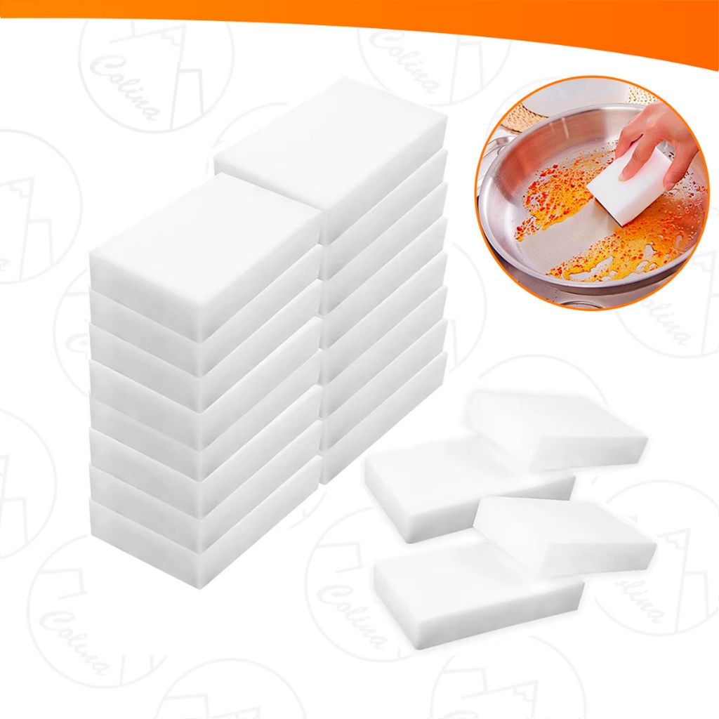 Kit 1 a 20 Esponja Mágica Branca de Melamina Tira Manchas Riscos Mágica Multiuso Kolling Sell