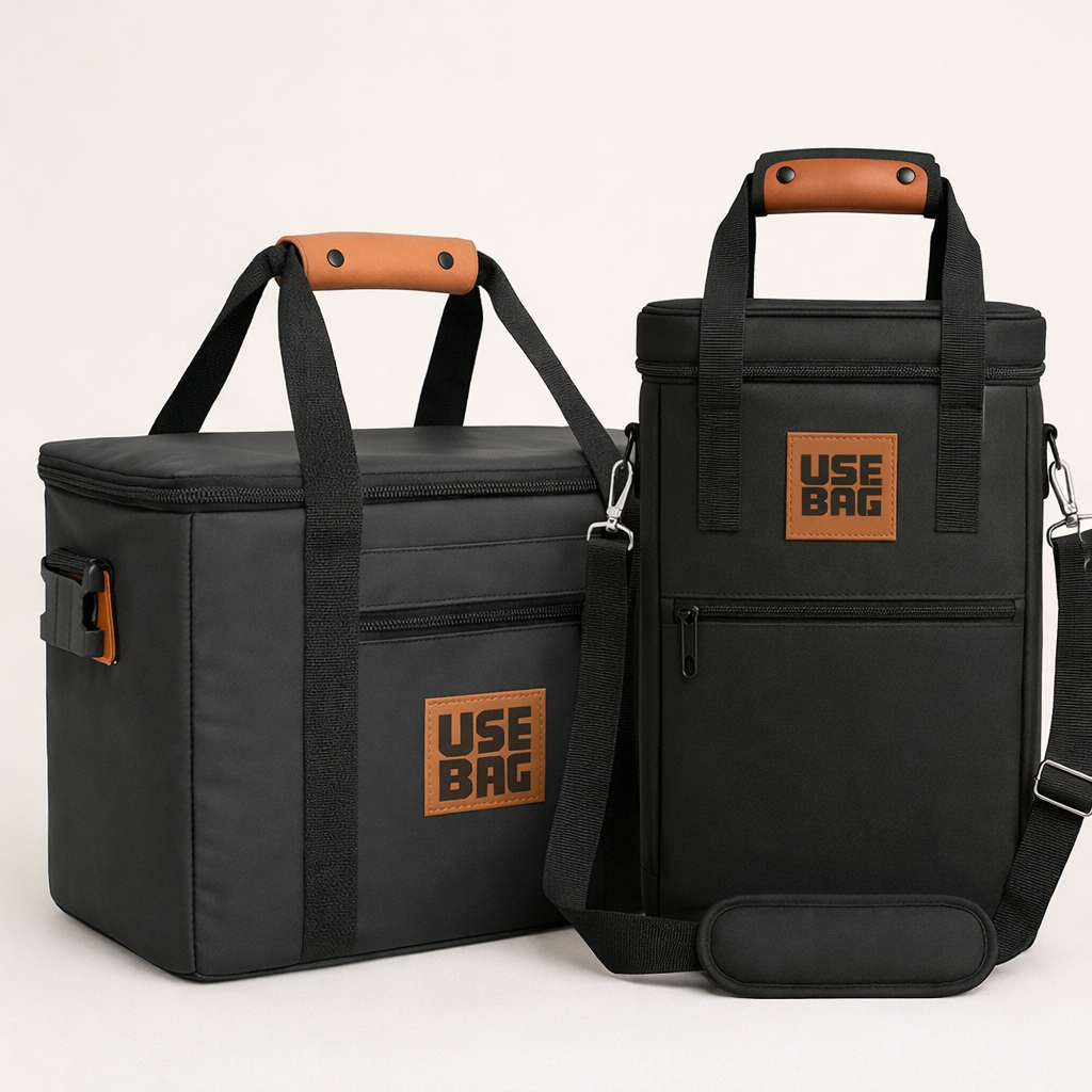 Bolsa Térmica Vinho Garrafa Portátil Preta Impermeável 13L Wine Caixa Térmica Cooler Cerveja 15L