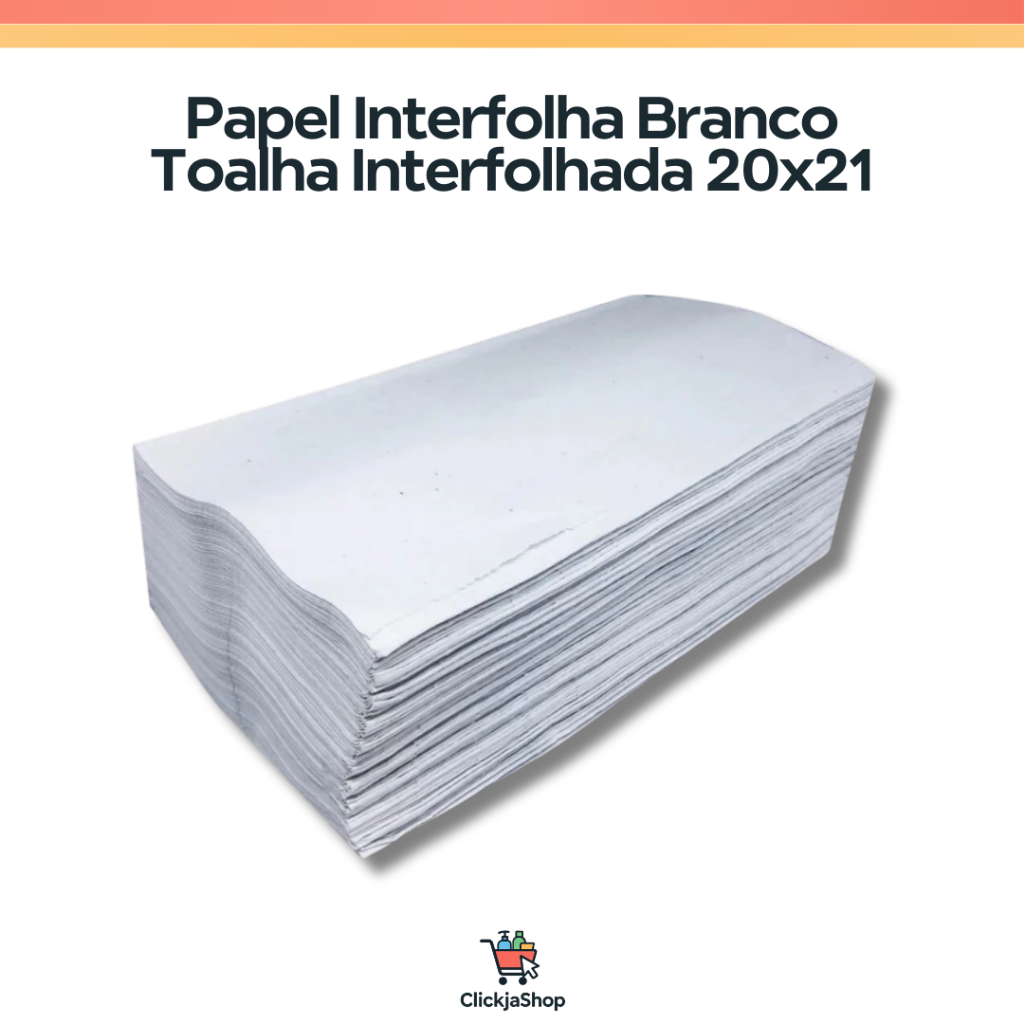 Papel Atoalhado Interfolha | Toalha - BRANCO UP's c/ 20x21 e 500G | Contém 1000 Toalhas