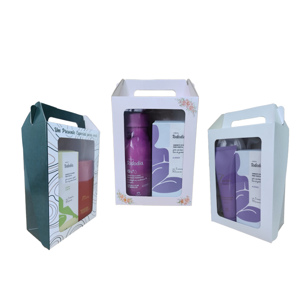 Caixa Kit Cosméticos | Perfumes | Presentes com visor 14x7,5x20cm em Oferta na Shopee