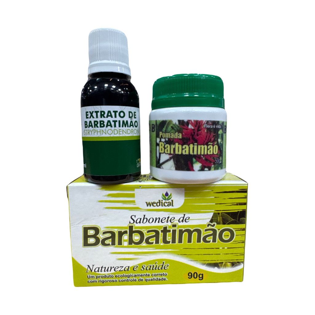 KIT BARBATIMÃO (EXTRATO, POMADA E SABONETE) em Oferta na Shopee