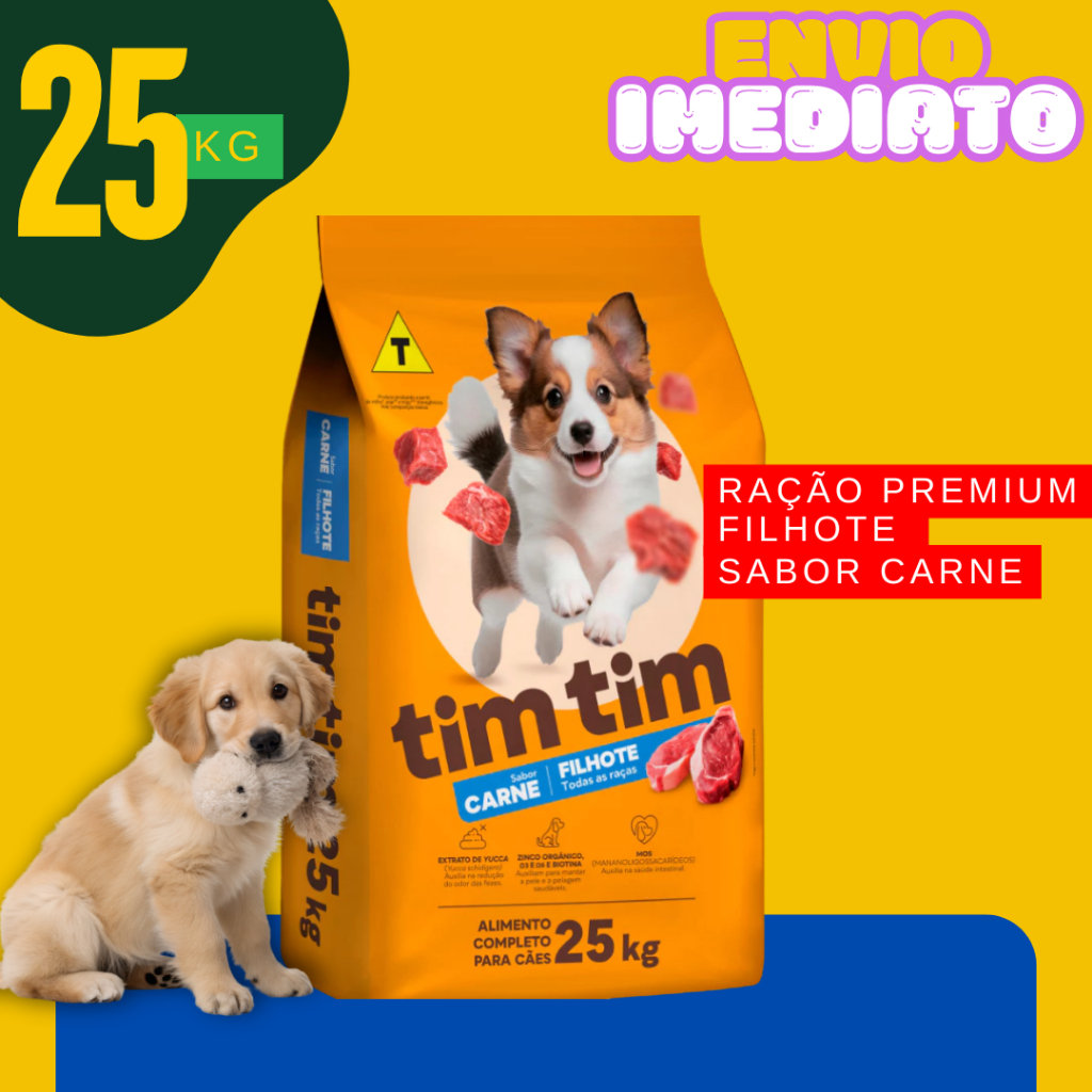 Ração Filhote Todas as Raças Alimento Completo 25kg Nutrição Equilibrada - Envio Imediato