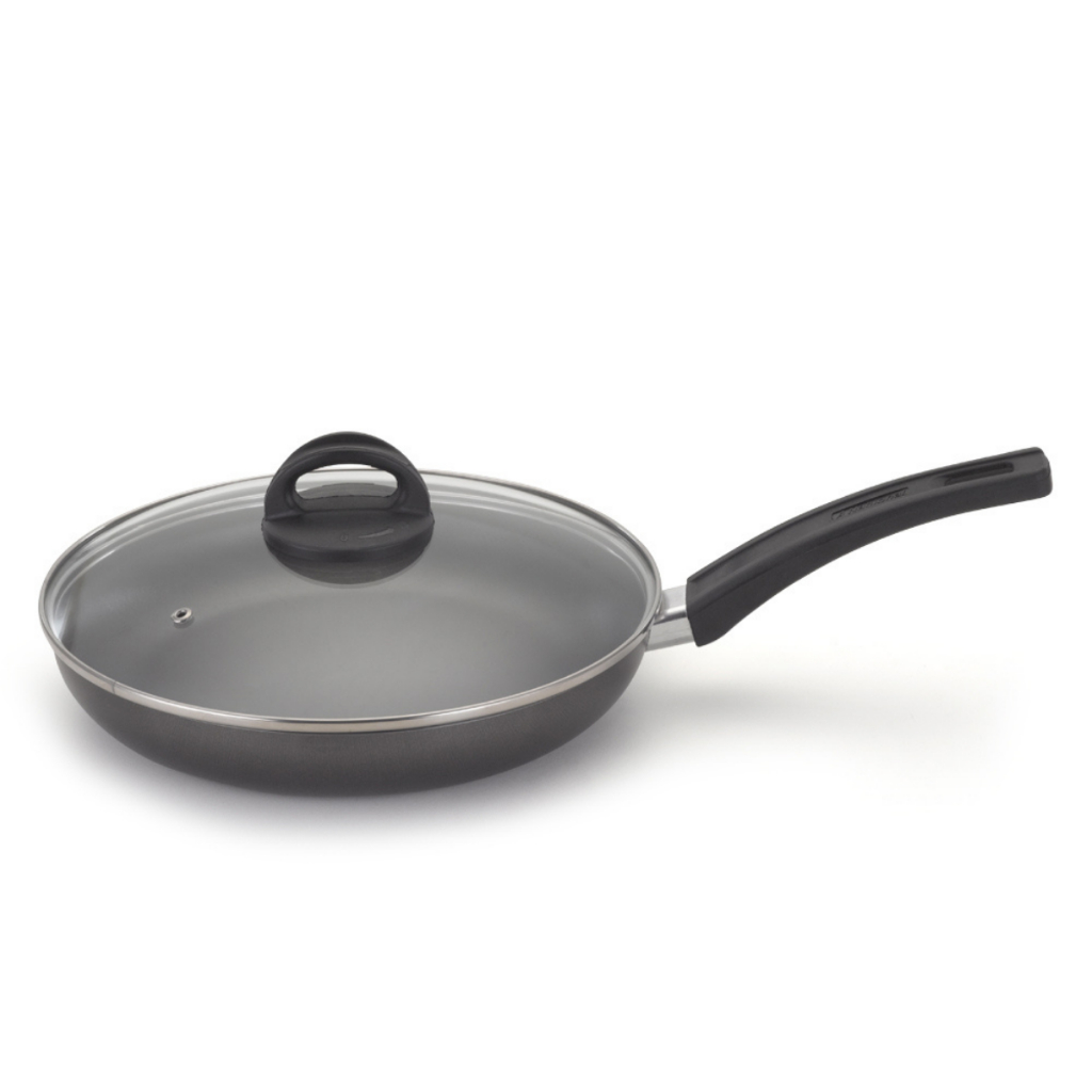 Frigideira Italiana Com Tampa De Vidro 26Cm Grafite Nacional em Oferta na Shopee