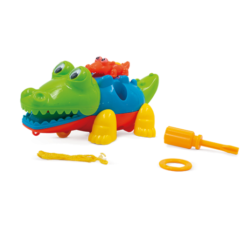 Jacaré Monta Desmonta com Chave Brinquedo Educativo Coordenação Motora Criança