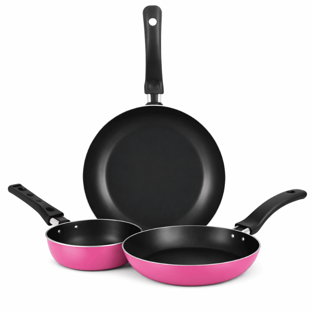 Jogo De Frigideiras Francesas 3 Peças 14 18 24Cm Rosa Nacional em Oferta na Shopee