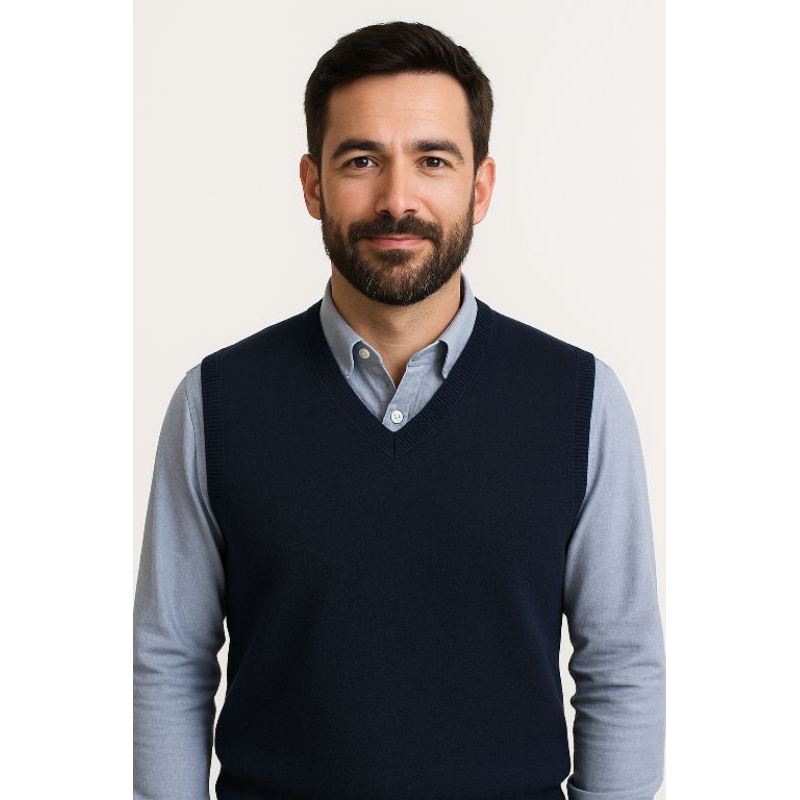 Pulover Colete Basico P M G Gg Lã Suéter Masculino  Tricô Tricot Frio Decote V Sobreposicao Homem