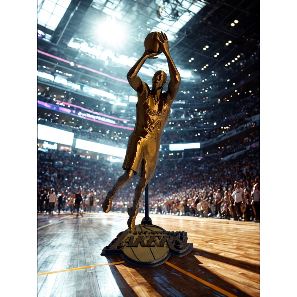 Estátua Action Figure Kobe Bryant Lakers - Bronze / Preto - 24cm