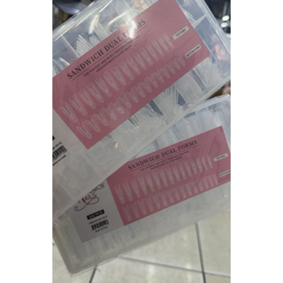 Molde sanduíche formas de unhas duplas 240 peças extensões caixão amêndoa molde superior em Oferta na Shopee