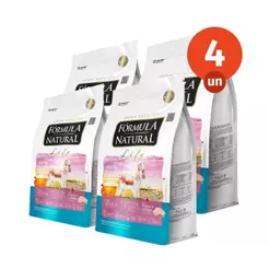 Kit 4 Ração Fórmula Natural Life Cães Adultos Porte Mini e Pequeno 1kg Adimax Total de 4kg