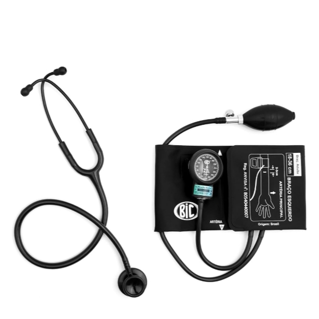 Kit Esfigmomanômetro e Estetoscópio Bic CJ0426 Preto