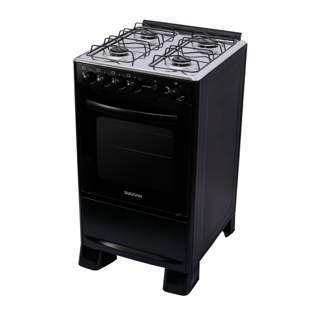 Fogão Suggar Cook Start Mesa Inox 4 Bocas Fgics420pt Preto Bivolt