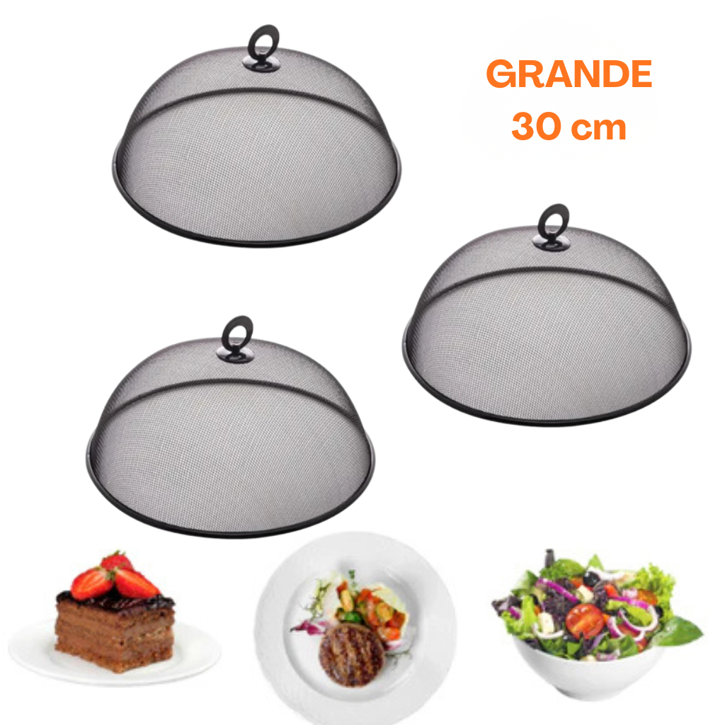 Kit 03 Tela Tampa Protetora de Alimentos Anti Moscas Metal - Grande