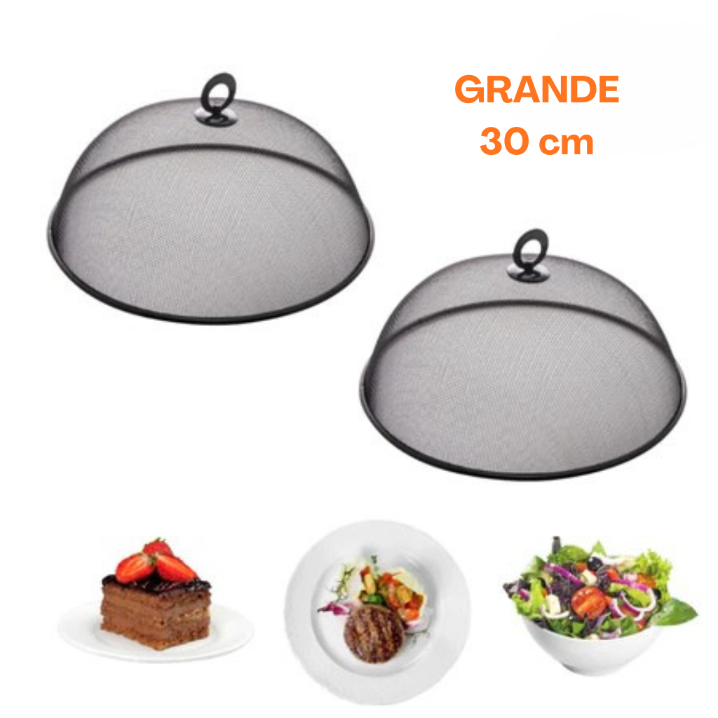 02 Tampa Tela Protetora de Alimentos Anti Moscas Metal - Grande