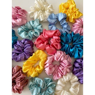 20/30/40 Kit Xuxinha de Cetim Scrunchie Costura Embutida Para Cabelo Brinde/Mimo Zero Frizz em Oferta na Shopee