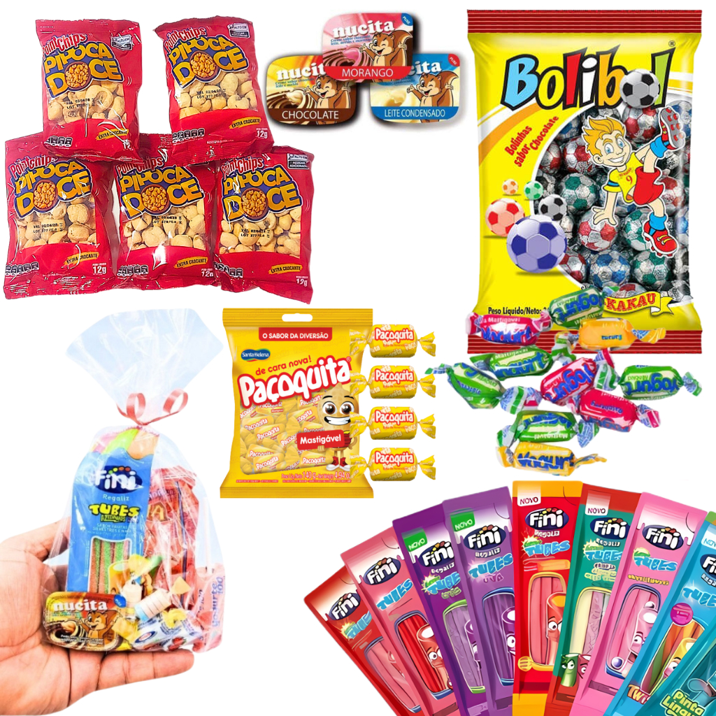 Kit Doces Sacolinha Guloseimas Para Festas e Aniversário Infantil Saquinho Natal Lembrancinha em Oferta na Shopee