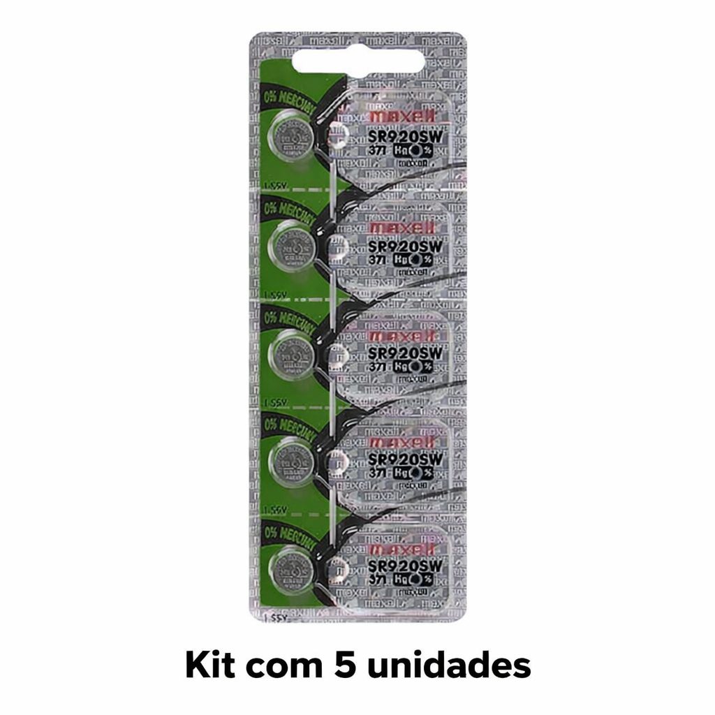 Baterias para relogio 371 Maxel original kit com 5 uns