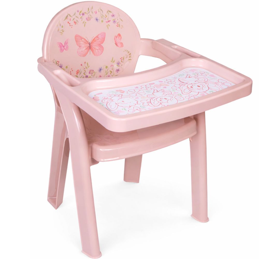 Poltrona de Alimentação Infantil Cadeira Portátil Plasutil Bebê Jardim Encantado com Bandeja Para Colorir