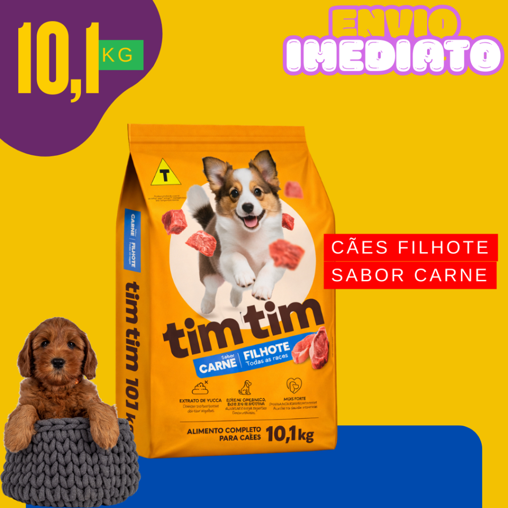 Ração Para cães Filhotes Sabor Mix de Carnes 10kg Com Extrato de Yucca - Envio Imediato
