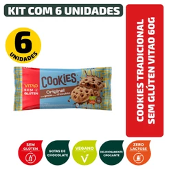 Kit Cookies Tradicional Sem Glúten Vitao 60G - 6 Unidades
