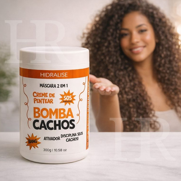 Creme de Pentear SOS Bomba Cachos Mascara 2 em 1 - Cachedos e Crespos - Hidralize 1kg em Oferta na Shopee
