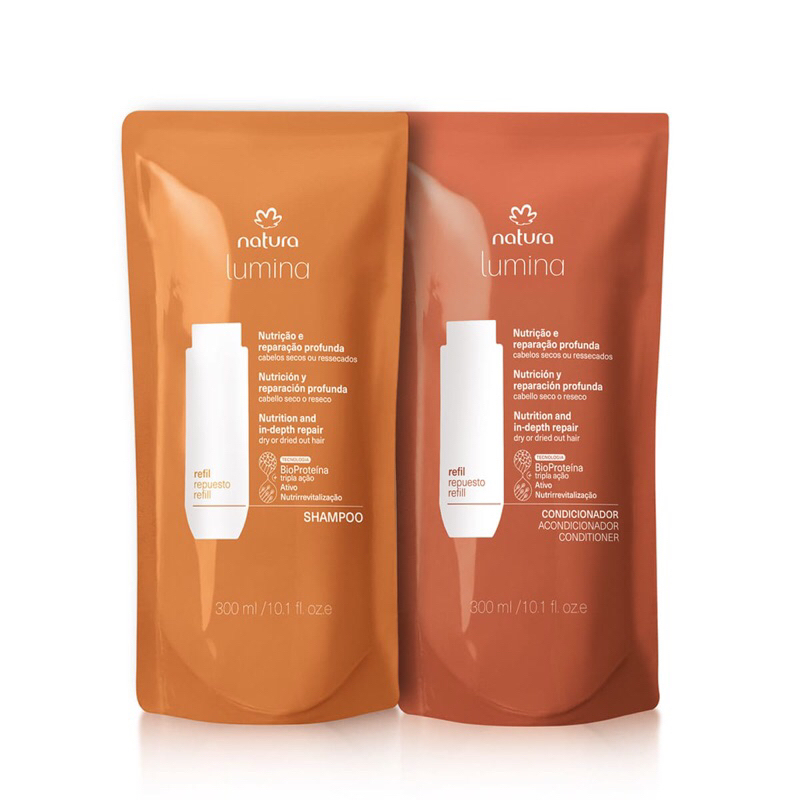 Kit Refis Shampoo + Condicionador Natura Lumina Nutrição e Reparação Molecular Original