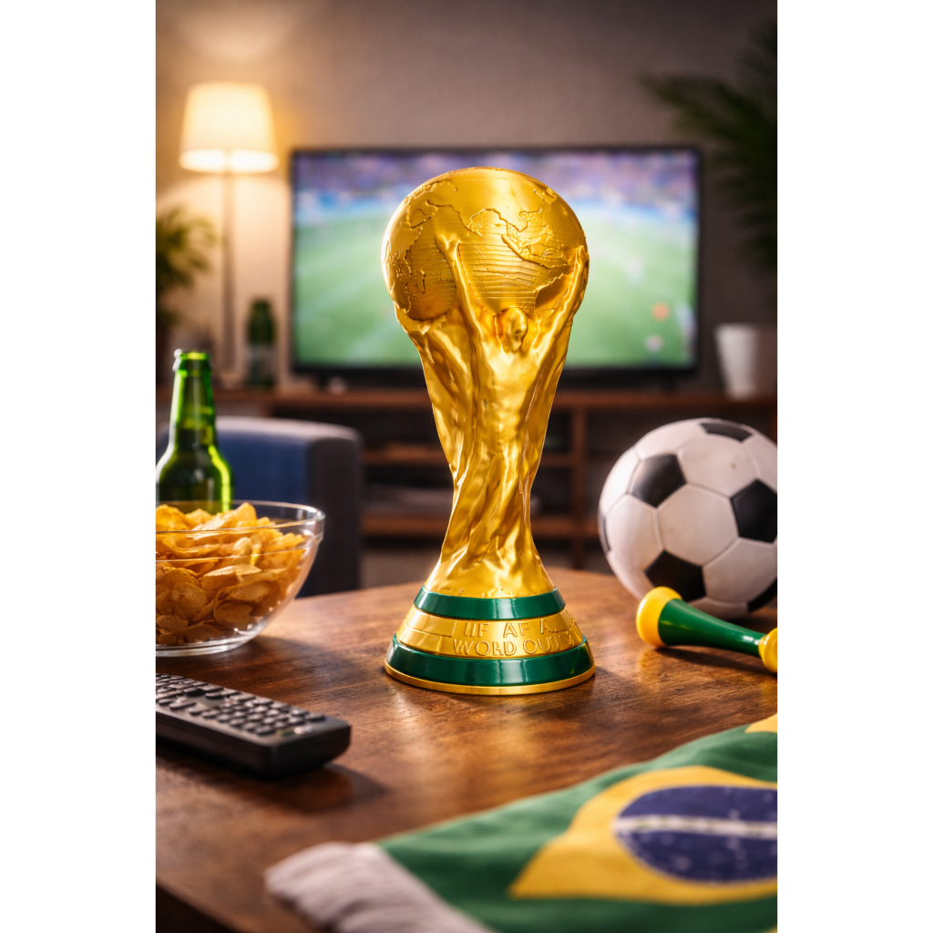 TAÇA COPA DO MUNDO 2026 FIFA  28 CM  - TROFEU FUTEBOL DESCORAÇÃO COLEÇÃO LEMBRANÇA