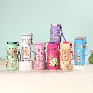 Copo Garrafa Fofa 500ml Hermética com Alça Capivara Infantil Adulta Tampa Lata em Oferta na Shopee