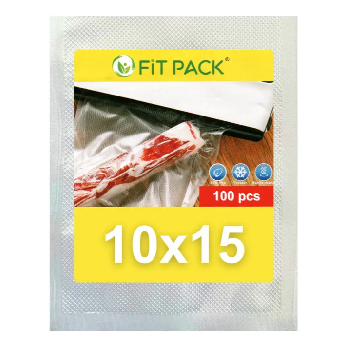 100 Sacos A Vácuo 10x15 cm com Ranhuras para Seladora Embalagem Gofrada - FIT PACK em Oferta na Shopee