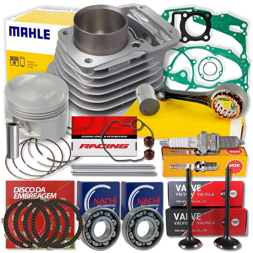 Kit Completo Motor Titan Fan 125 2002 2008 Válvulas Vareta