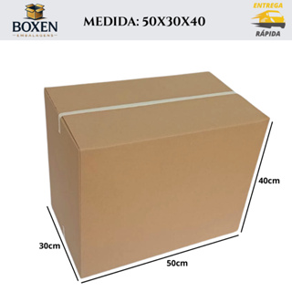 5 Caixas de Papelão Grande Para Mudança Embalagem 50x30x40 em Oferta na Shopee