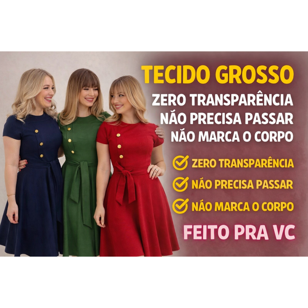 Vestido Moda Evangélica Social Cristã Rodado Vestido Verde Musgo Godê Midi Casual Festa