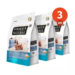 Kit 3 Ração Fórmula Natural Life Cães Sênior Mini e Pequeno 1kg Adimax Total de 3kg