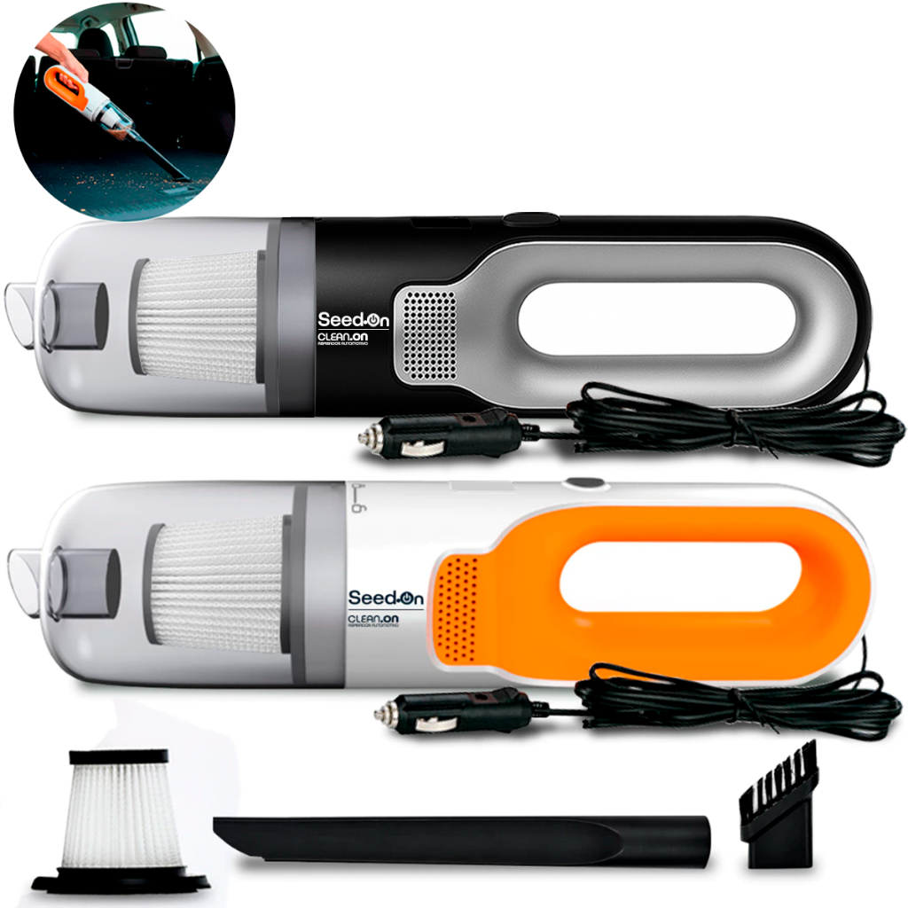 Aspirador de Pó Automotivo Portátil Potente 180W Com Bico Extra Longo E Cabo 4 metros + Filtro HEPA Premium Lançamento